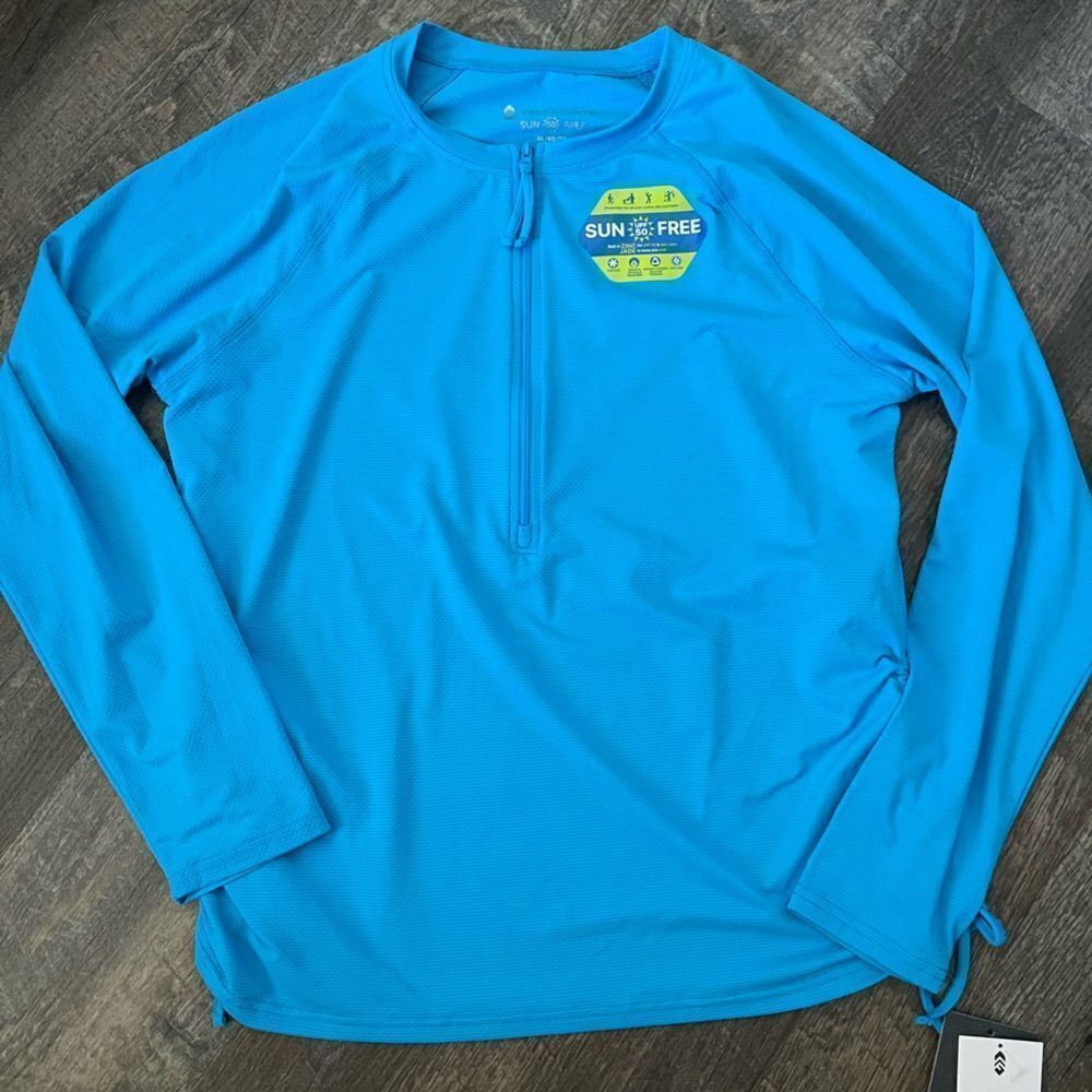 Free Country SunFree 1/4 Zip Swim Top- Size XL